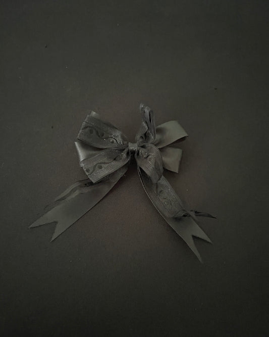 Black and Blue Bow Hair Clips image 1