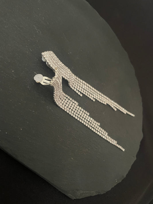 Bling Drop Clip On Earrings image 1
