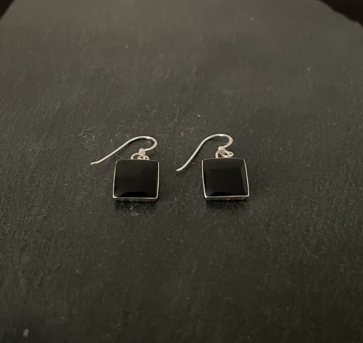 Black Onyx Square Earrings image 1