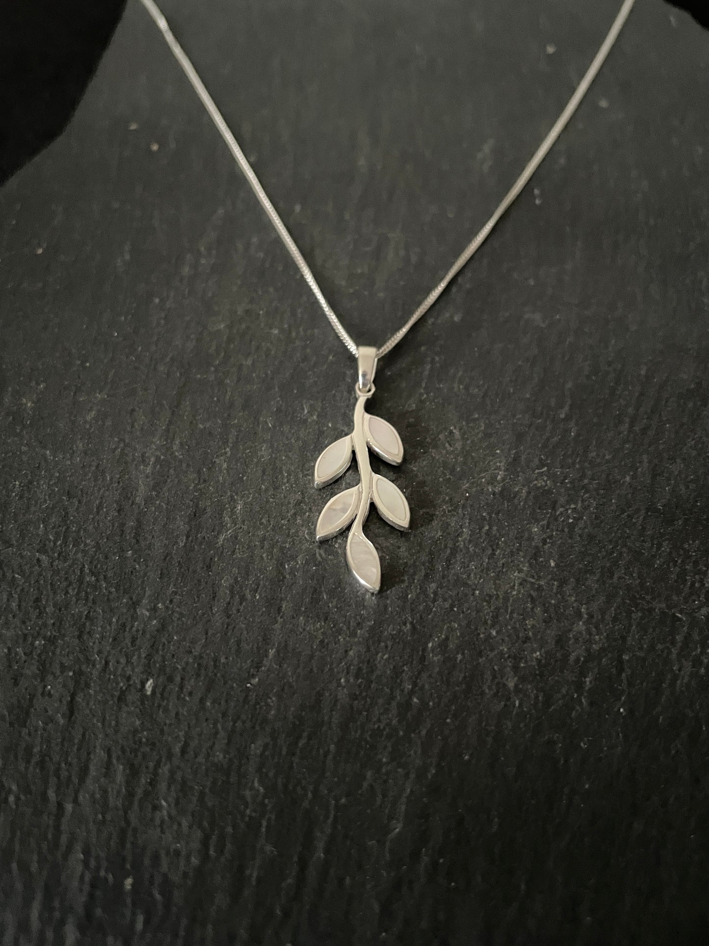 Mother of Pearl and Silver Leaf Pendant image 1