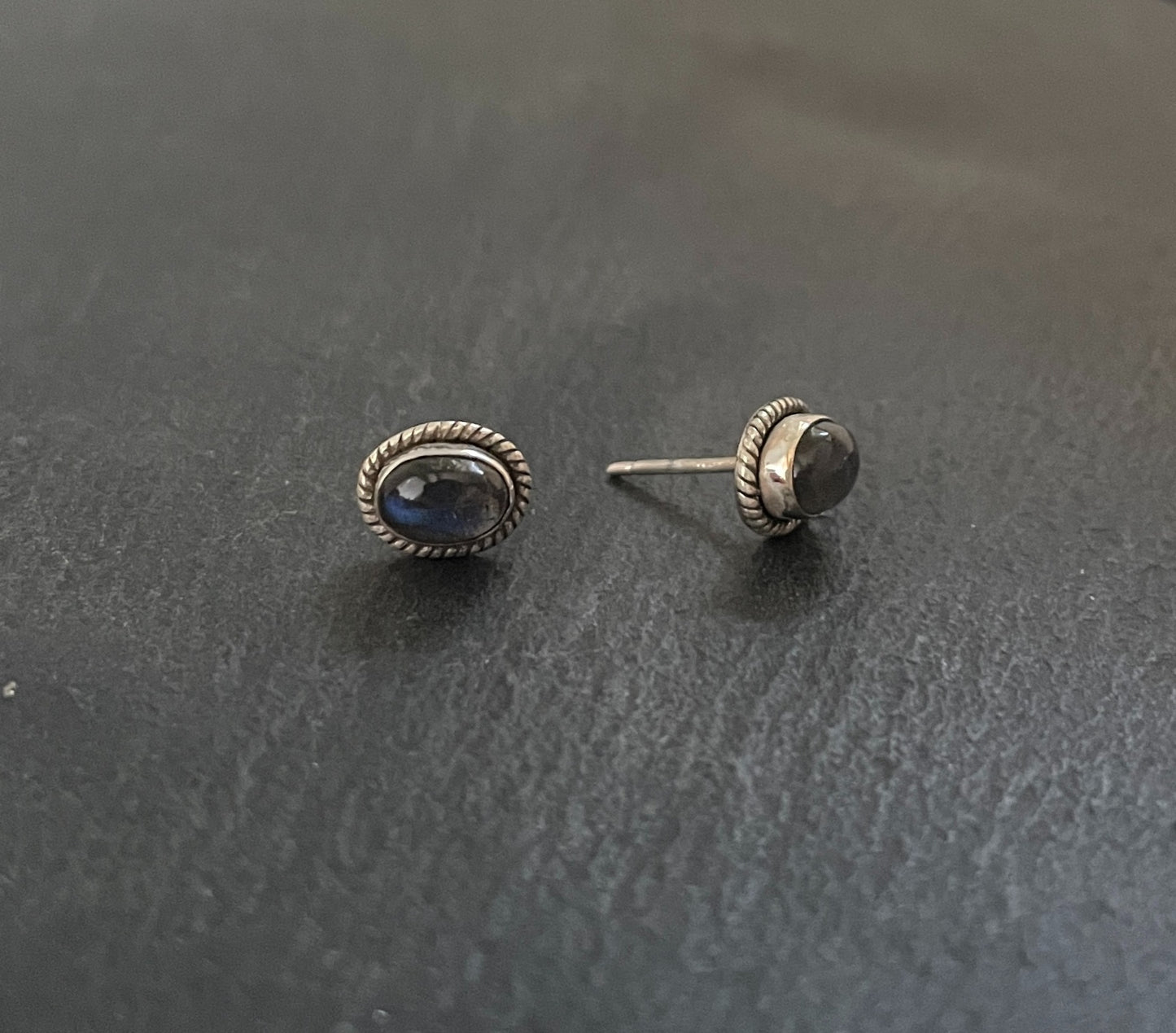 Oval Labradorite Stud Earrings image 1