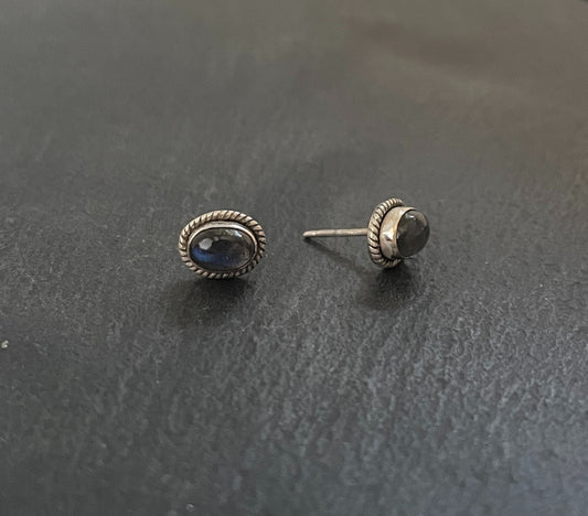 Oval Labradorite Stud Earrings image 1