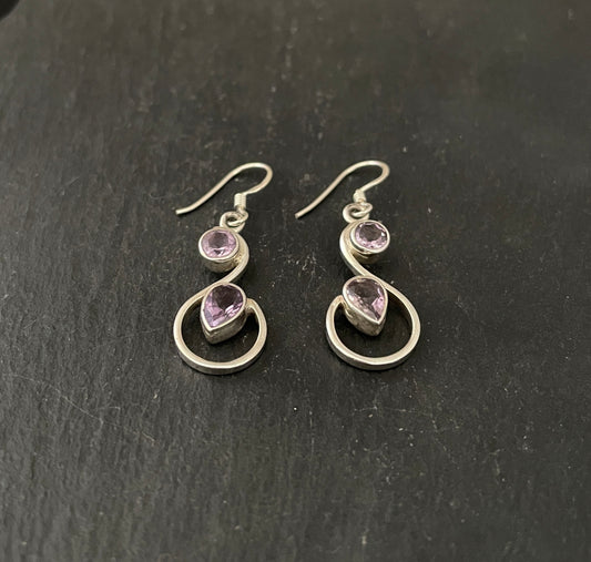 Amethyst Drop Earrings image 1