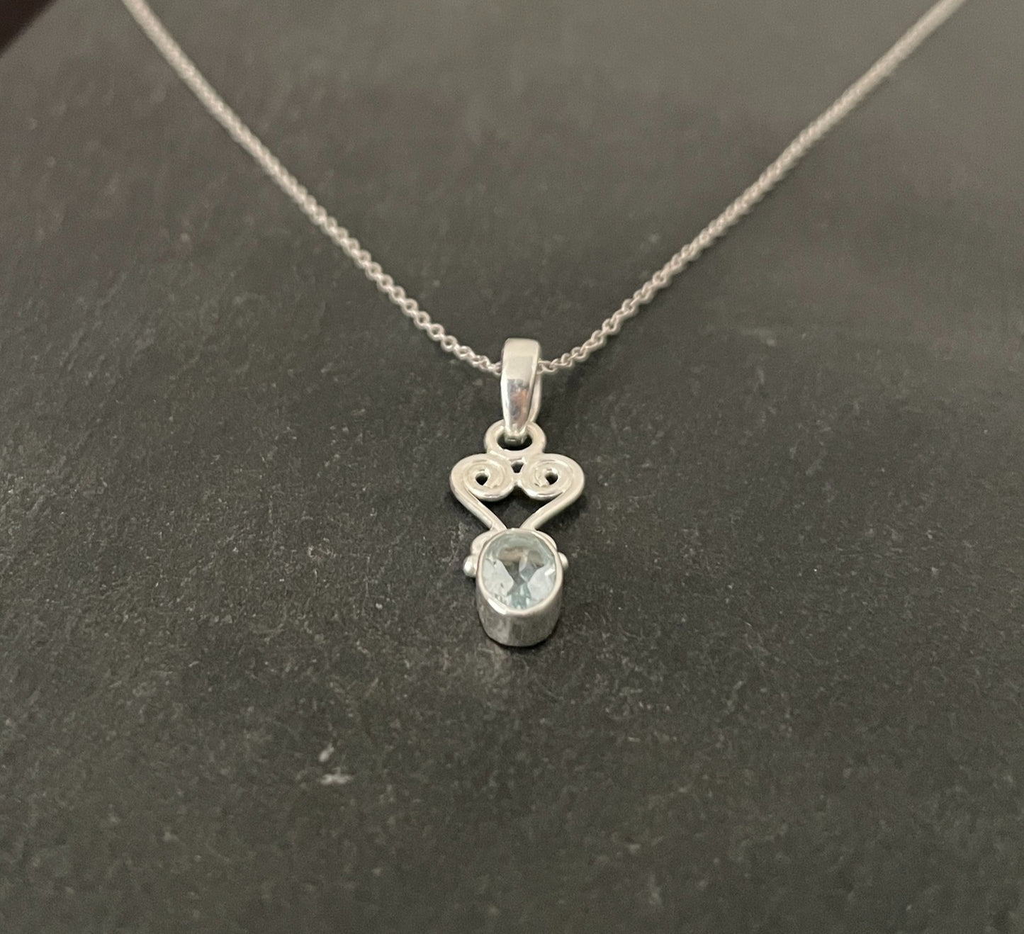 Blue Topaz and Silver Pendant image 1