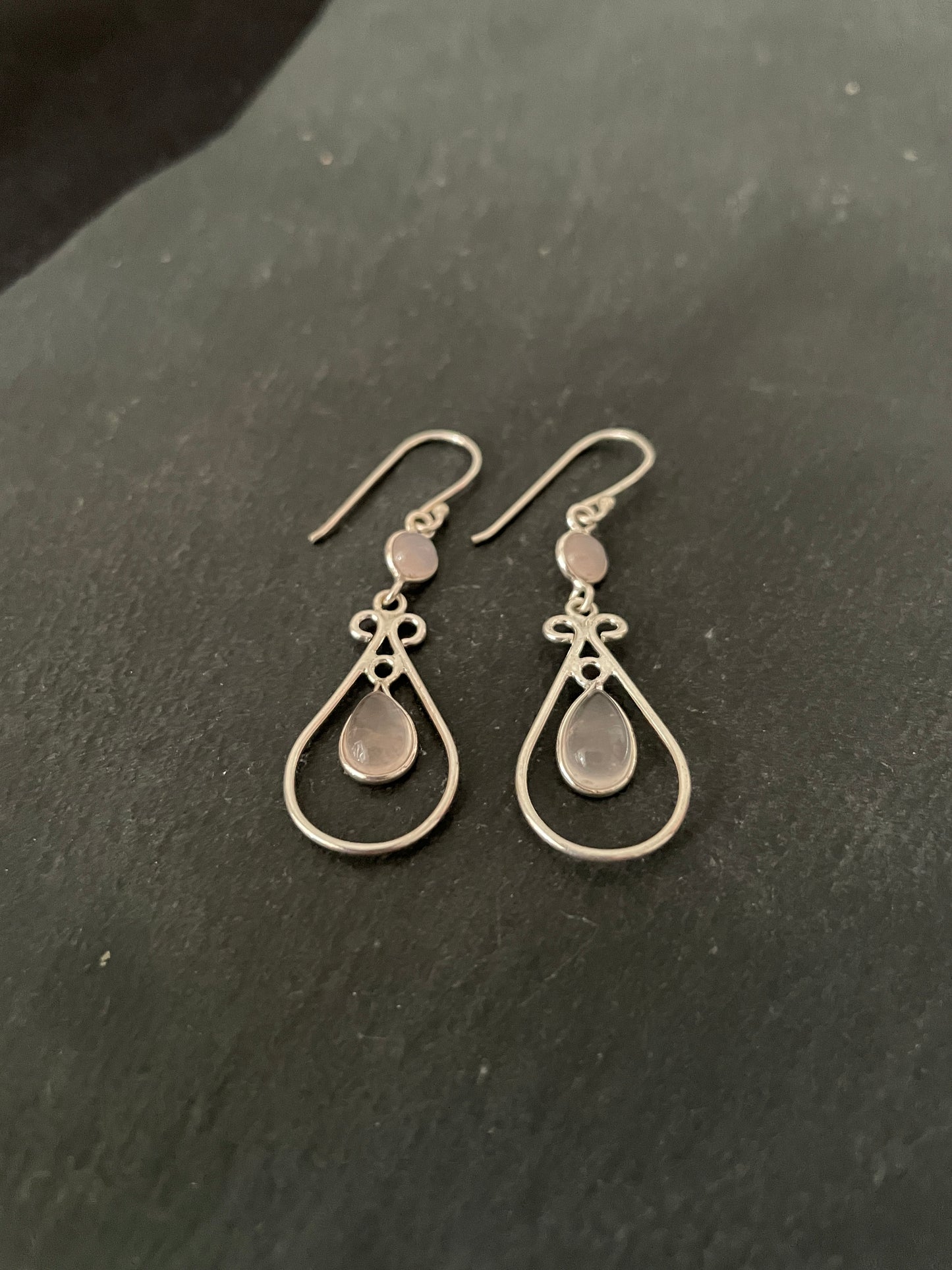 Rose Quartz Teardrop Earrings image 1