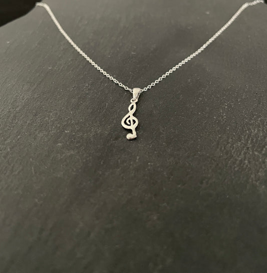 Silver Music Note Pendant image 1
