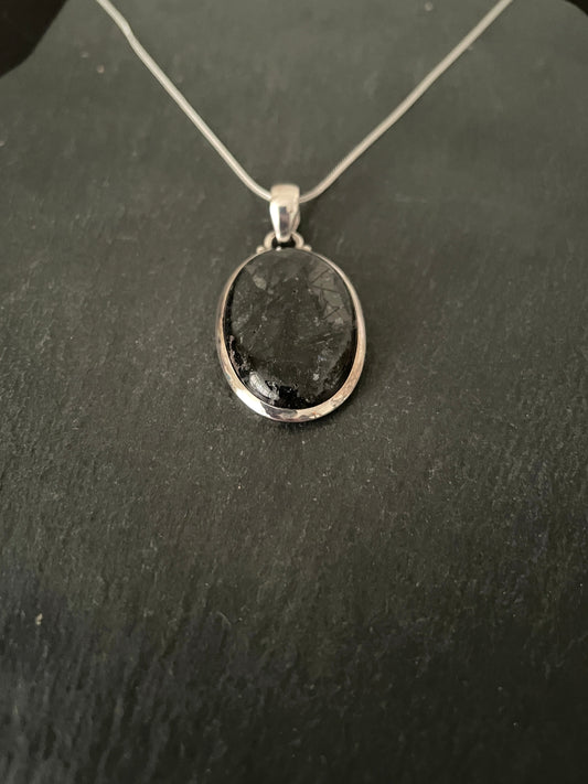 Rutile Quartz Oval Pendant image 1