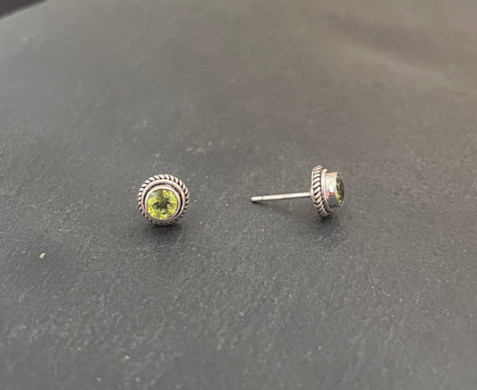 Peridot Stud Earrings image 1