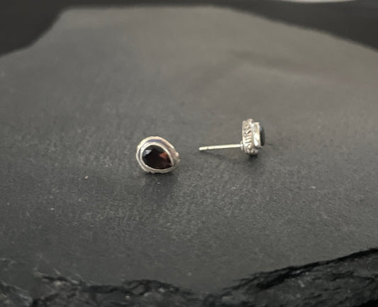 Smokey Quartz Teardrop Stud Earrings image 1