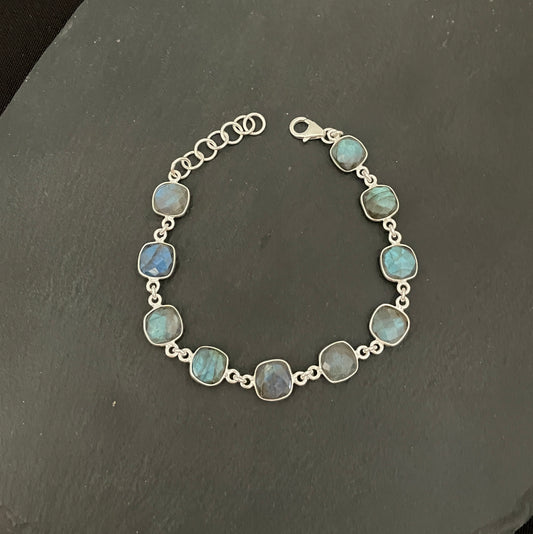 Labradorite and Silver Square Bracelet image 1