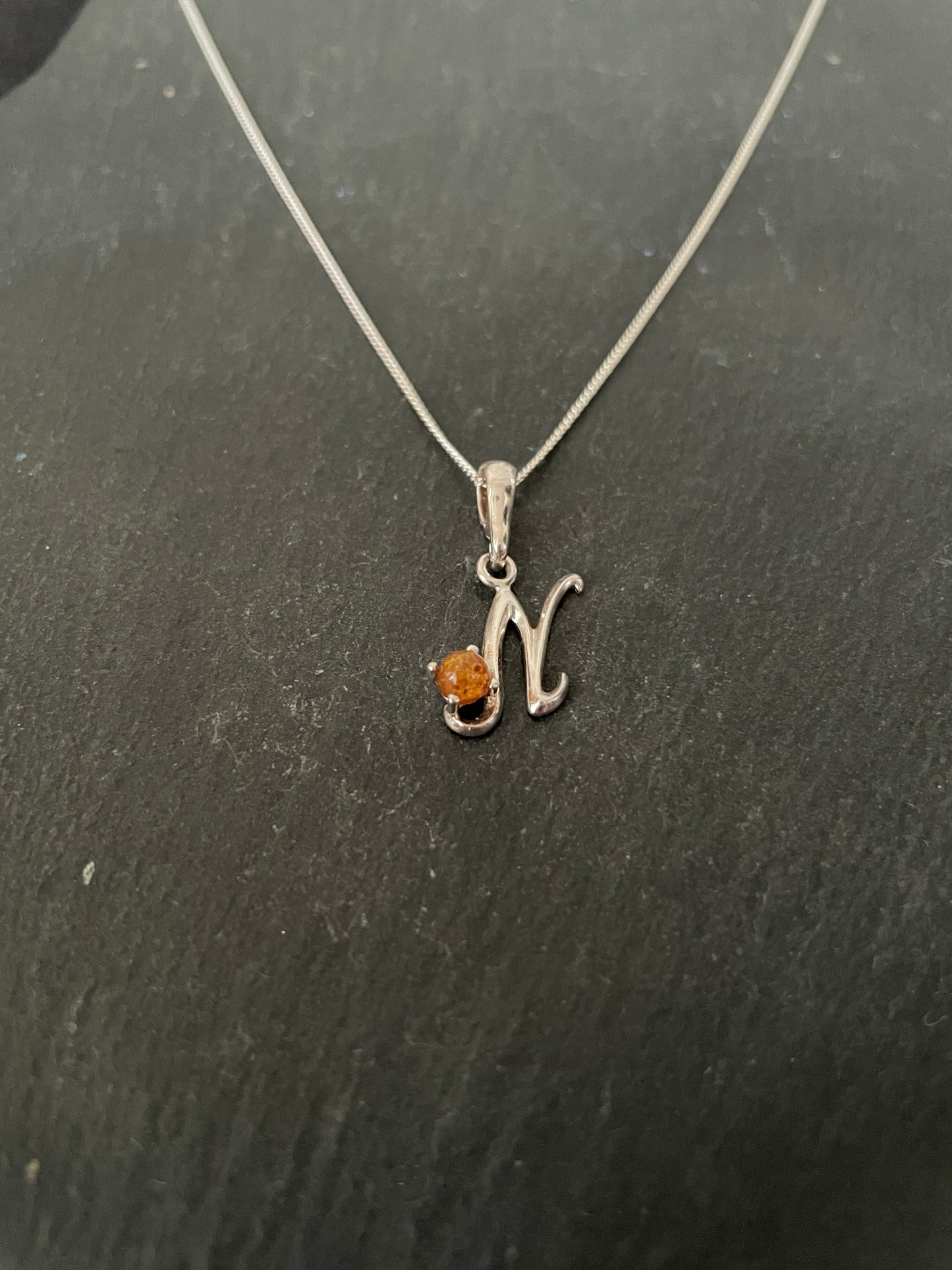 Letter N Amber Pendant image 1