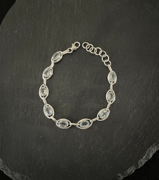 Oval Blue Topaz Bracelet image 1