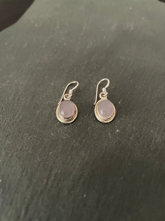 Rose Quartz Oval Earrings image 1