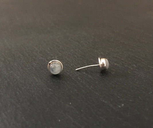 Round Moonstone Studs image 1