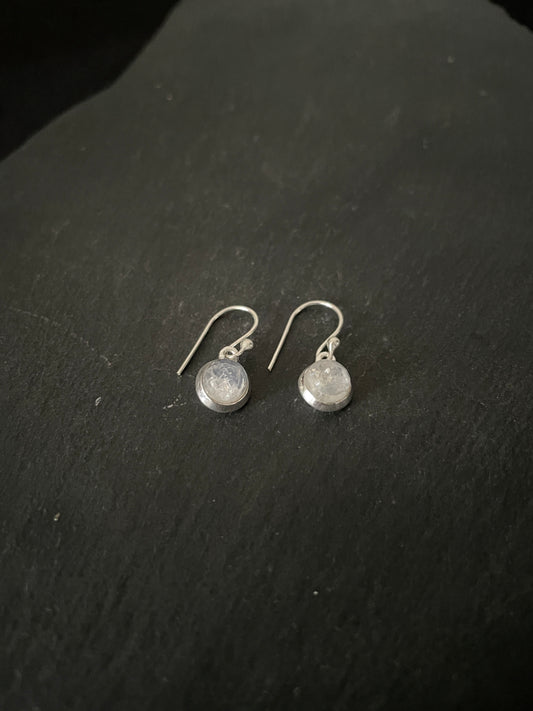 Round Moonstone Earrings image 1