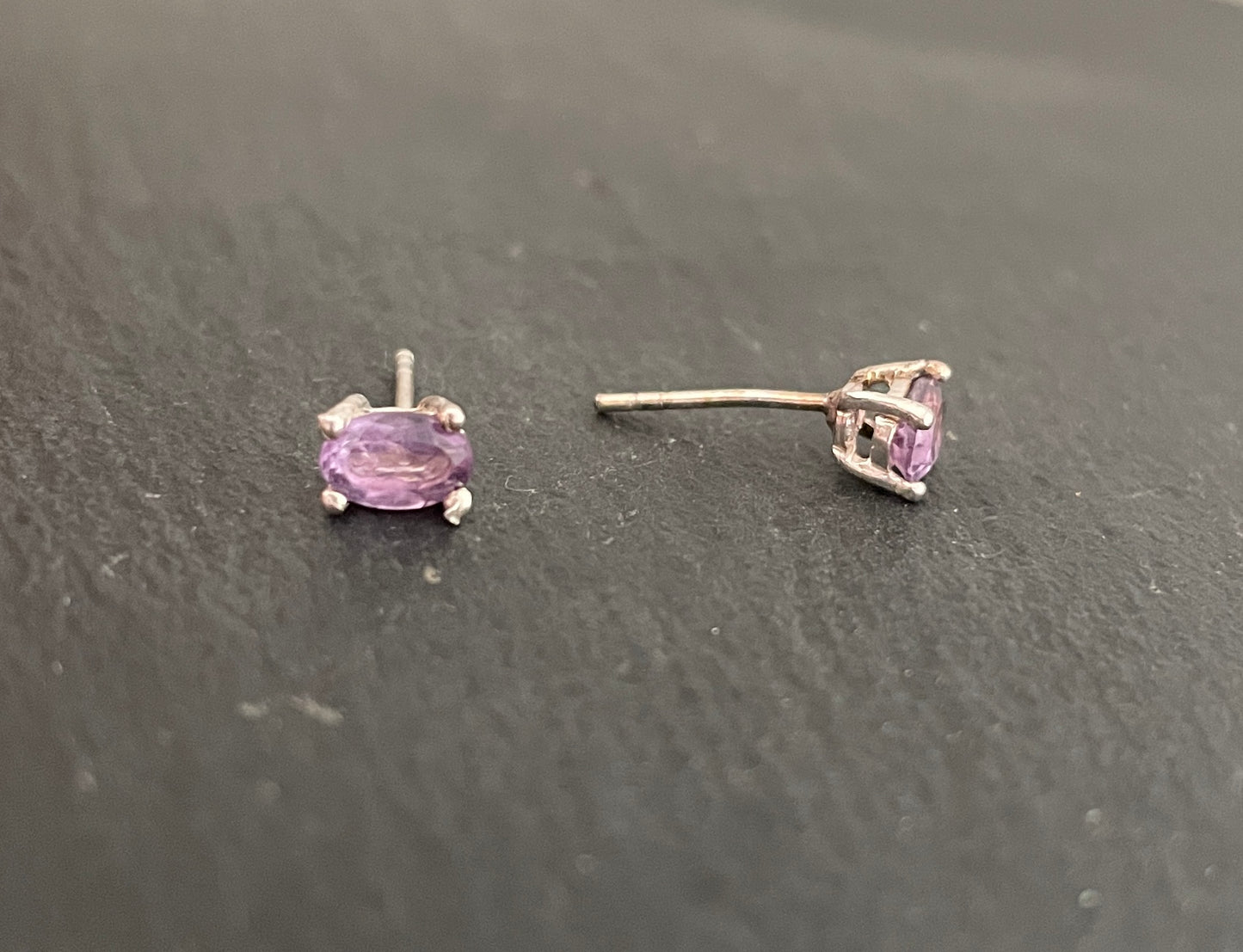 Amethyst Oval Stud Earrings image 1