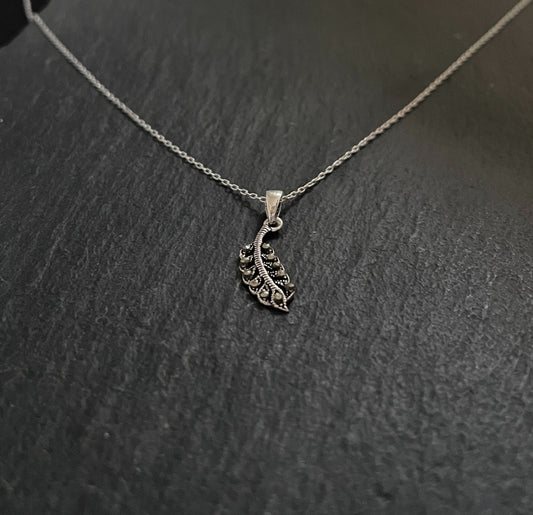 Marcasite Leaf Pendant image 1