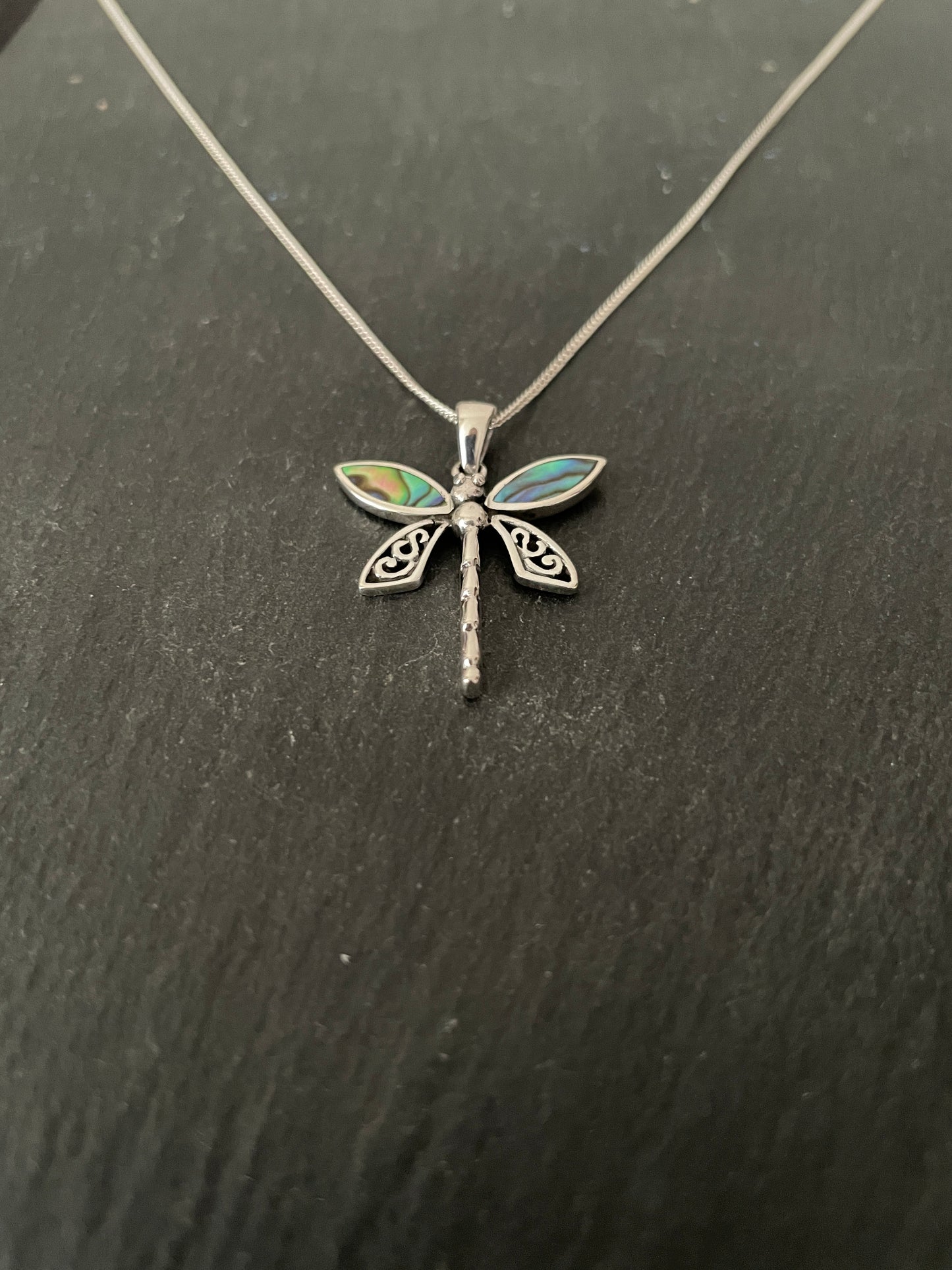 Paua Shell Dragonfly Pendant image 1