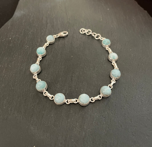 Round Larimar Bracelet image 1