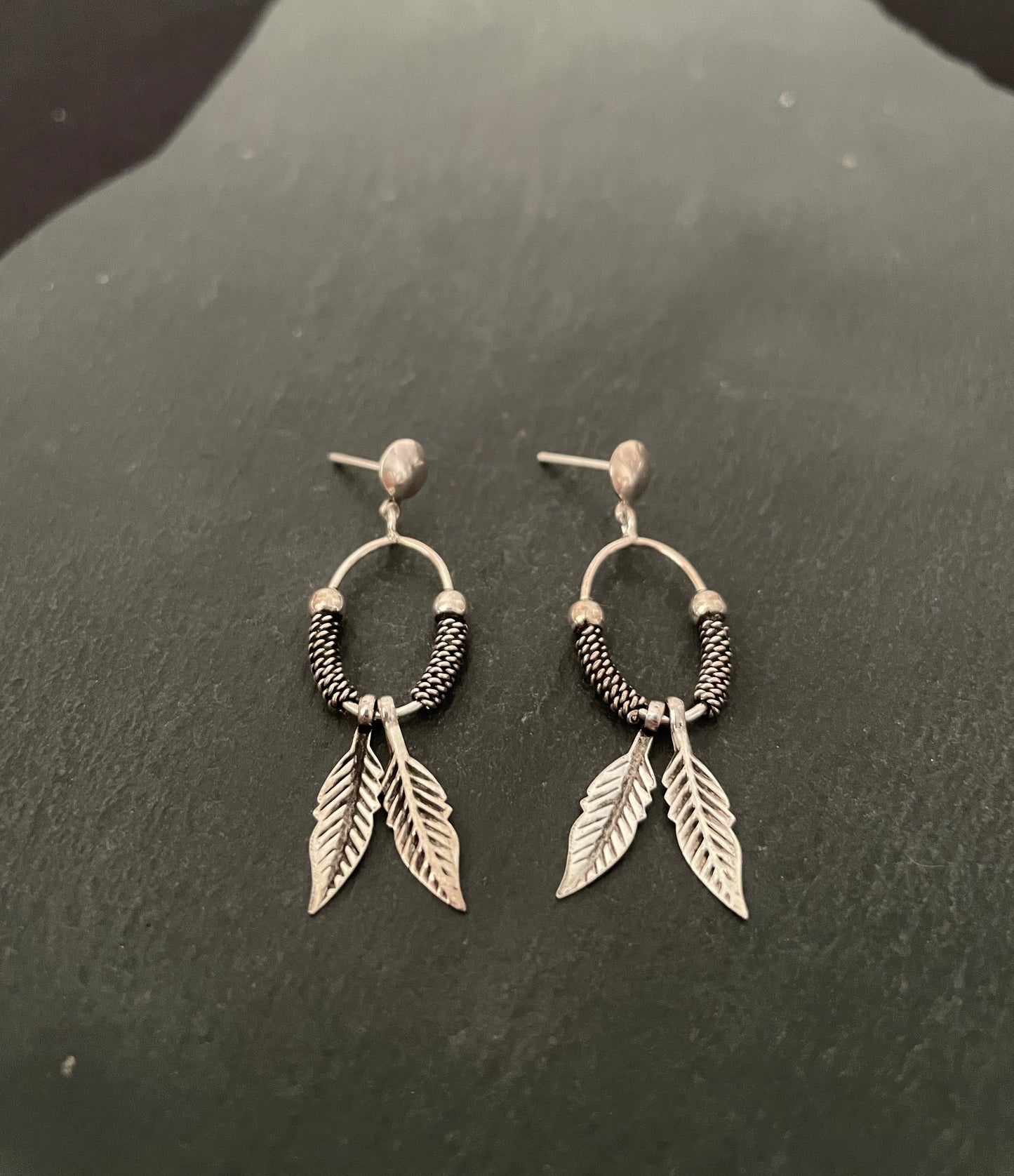 Silver Feather Earrings image 1