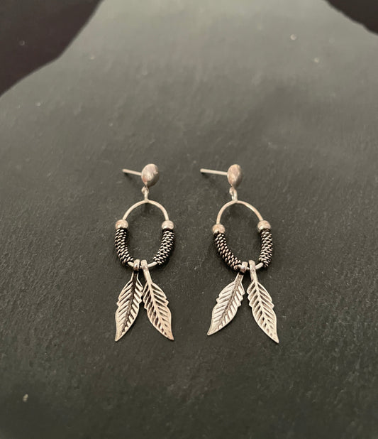 Silver Feather Earrings image 1