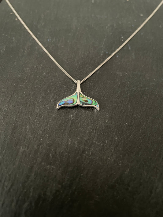 Paua Shell Whale Tail Pendant image 1