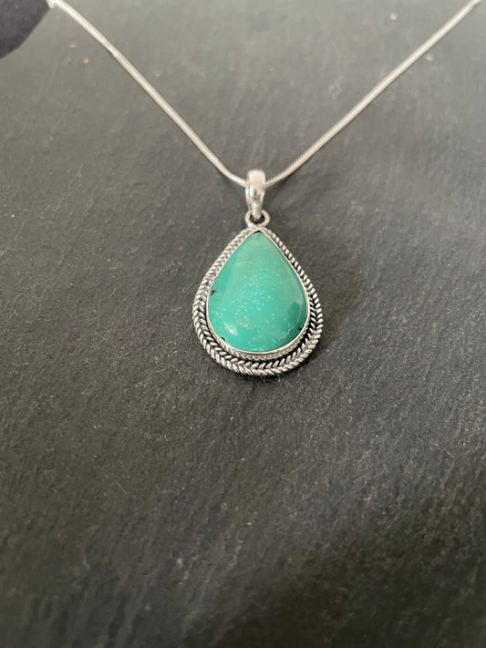 Turquoise and Silver Pendant image 1
