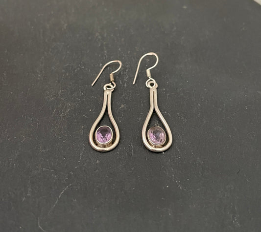 Amethyst and Silver Earrings image 1