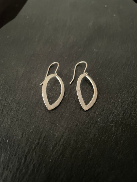 Satin Finish Silver Kite Earrings image 1
