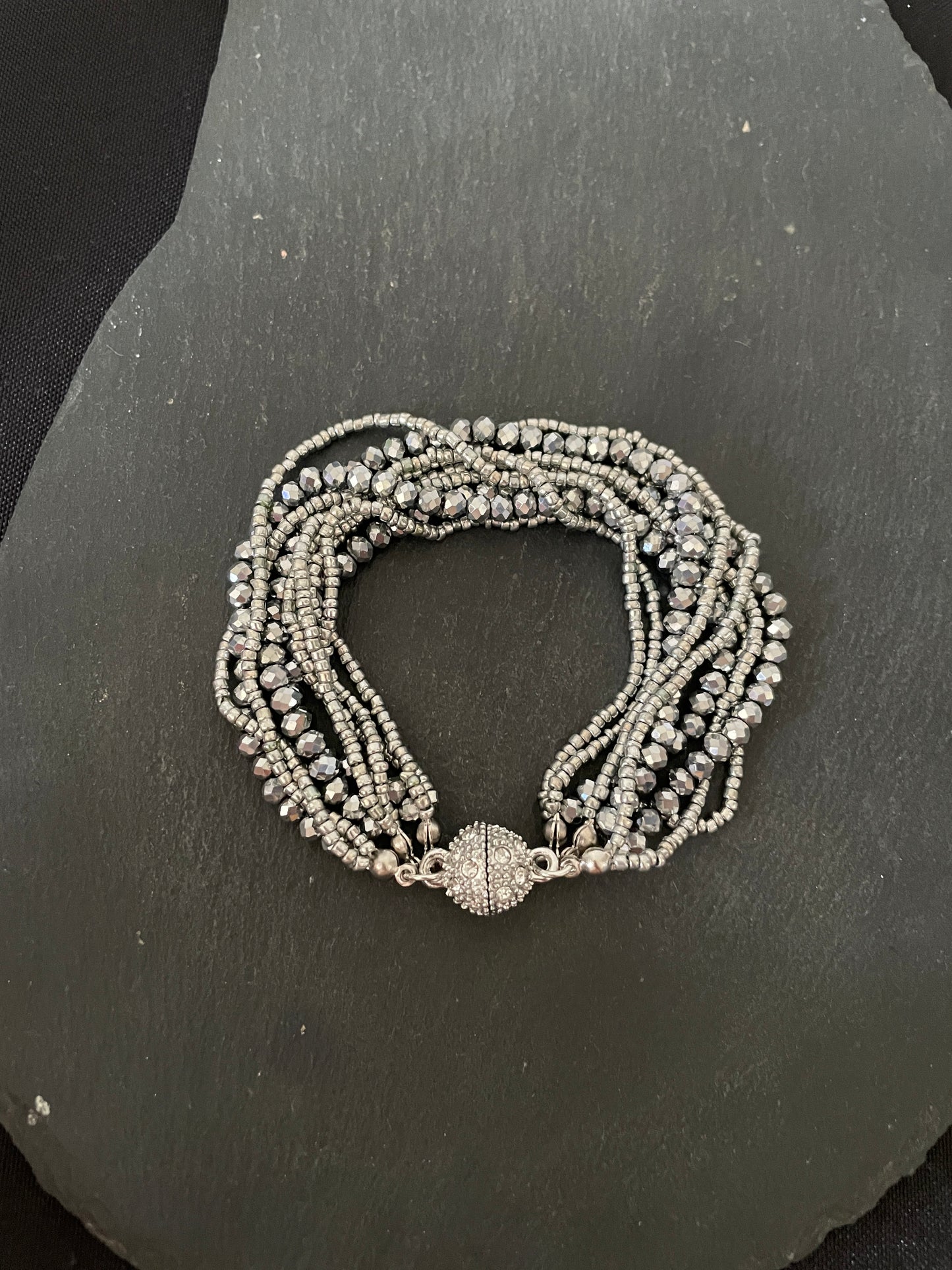 Silver Coloured Bead Bracelet image 1