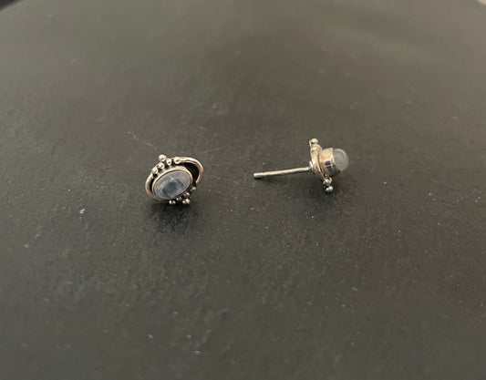 Moonstone Oval Stud Earrings image 1
