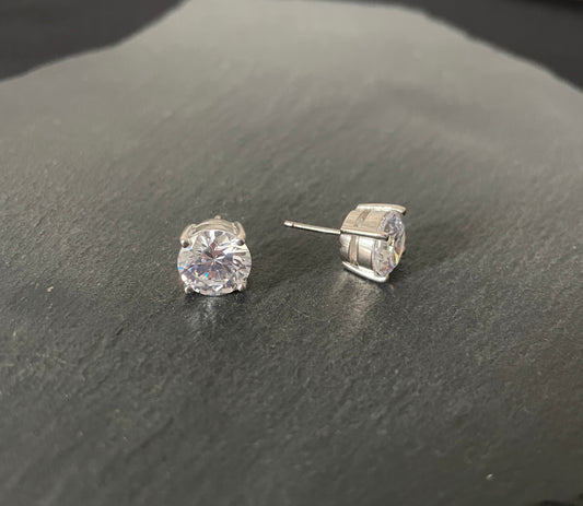 Cubic Zirconia Round Studs image 1