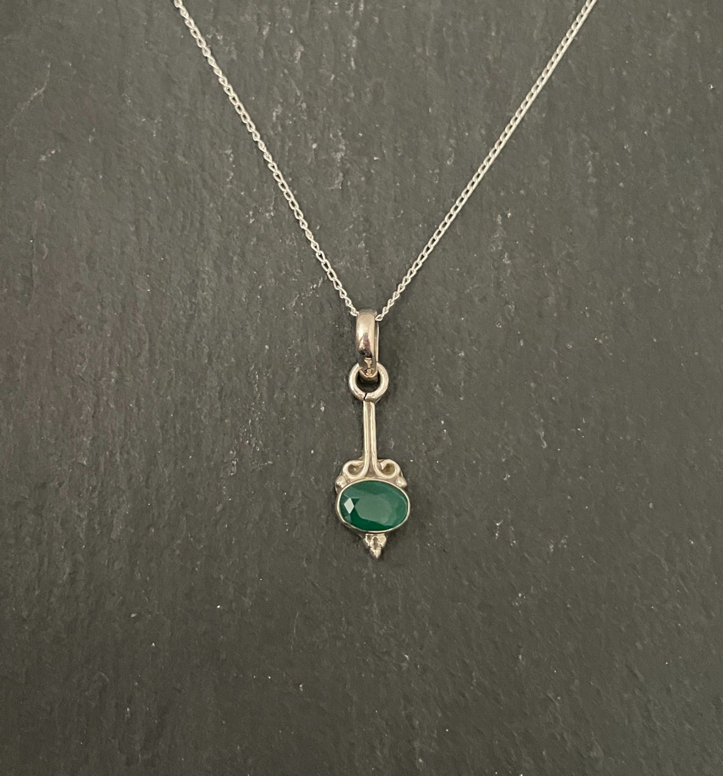 Emerald and Silver Pendant image 0