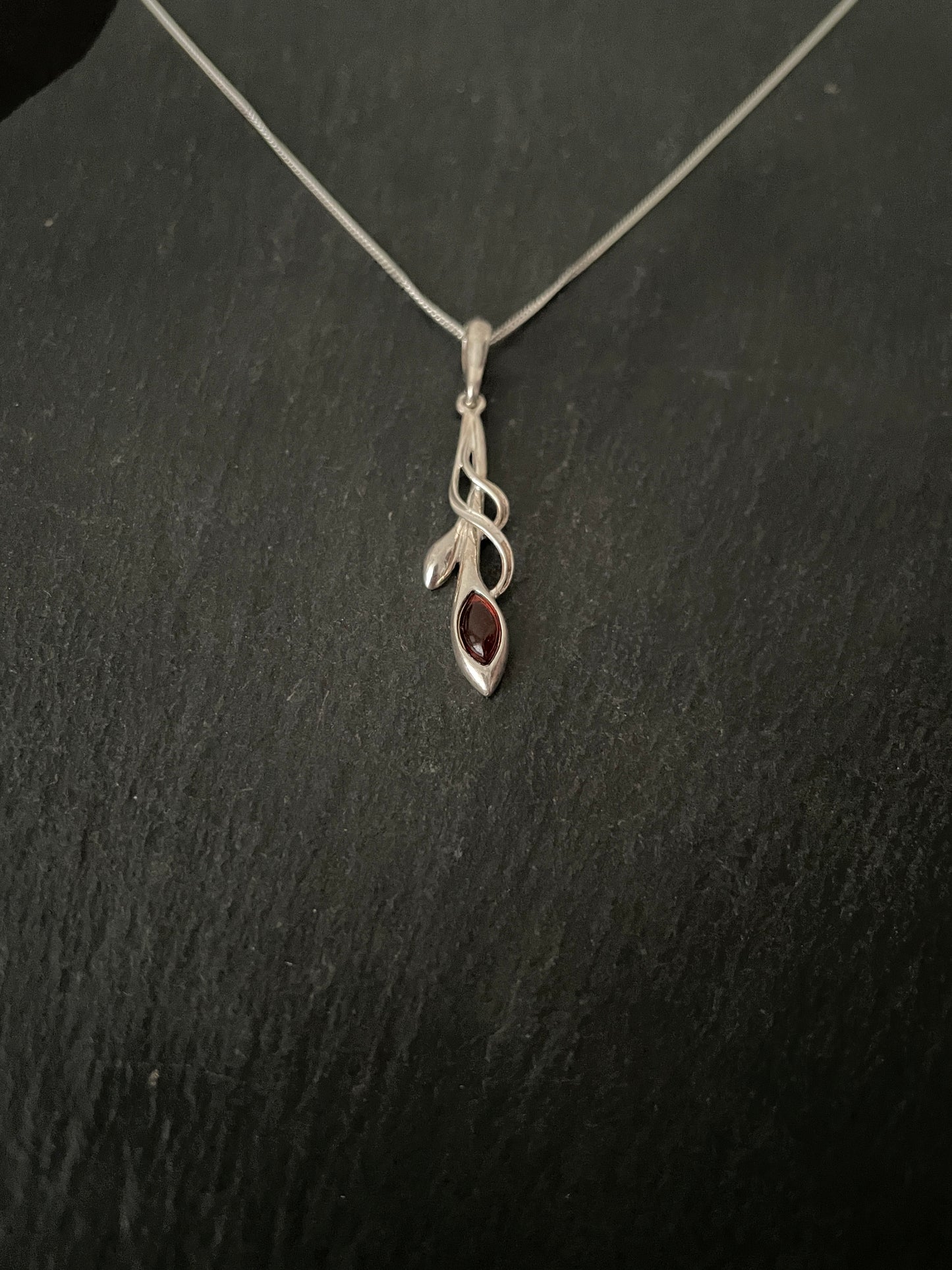 Amber and Silver Pendant image 1