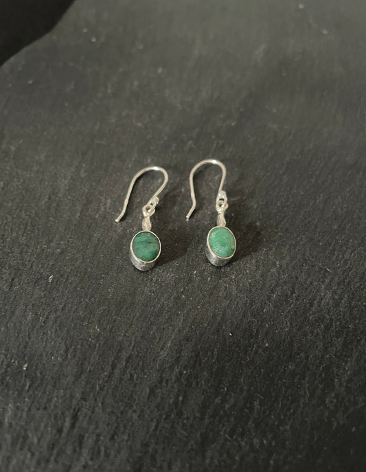 Emerald Oval Earrings image 1