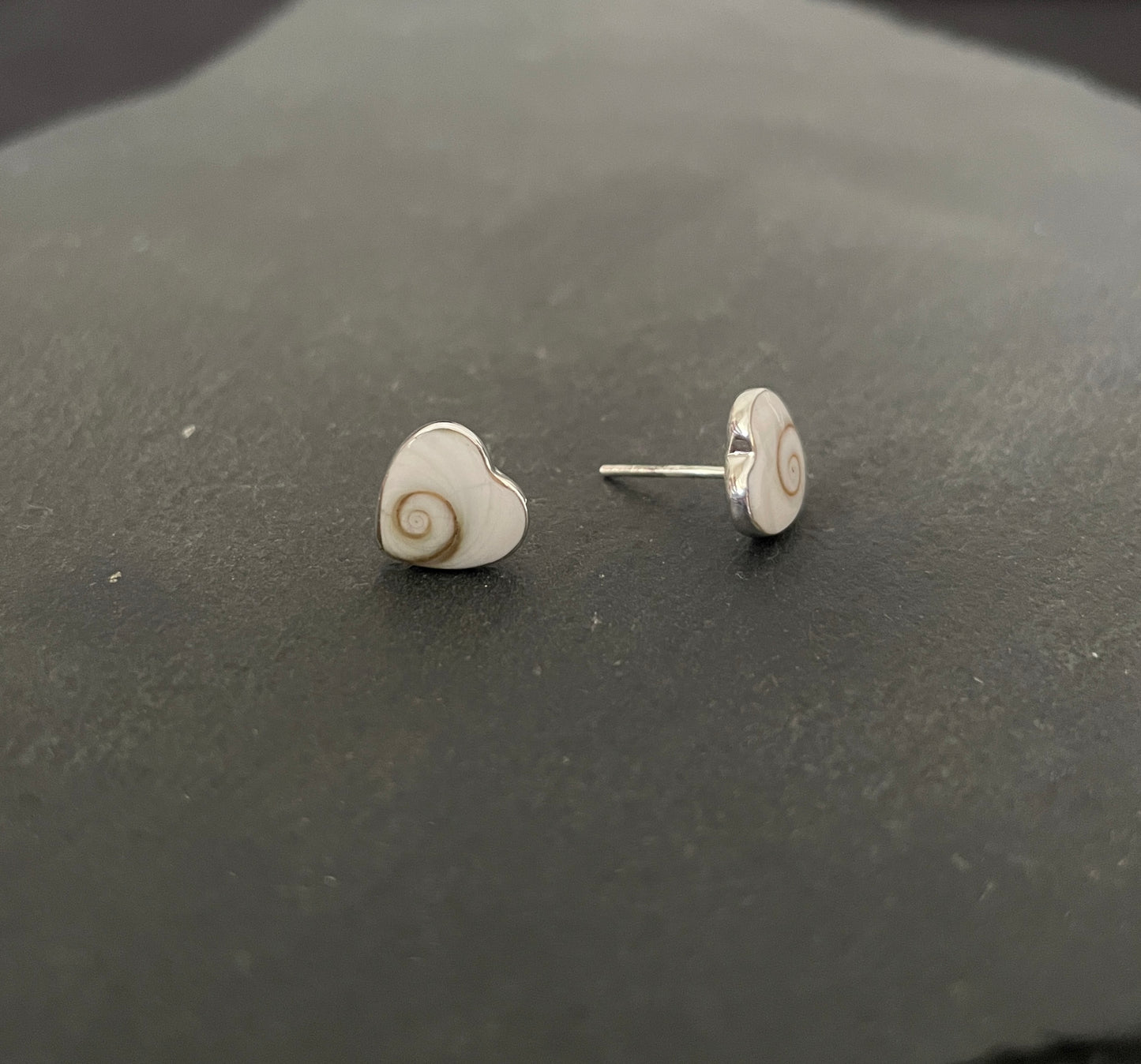Shiva Shell Heart Stud Earrings image 1