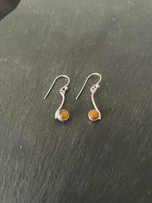 Tiger's Eye Round Earrings image 1