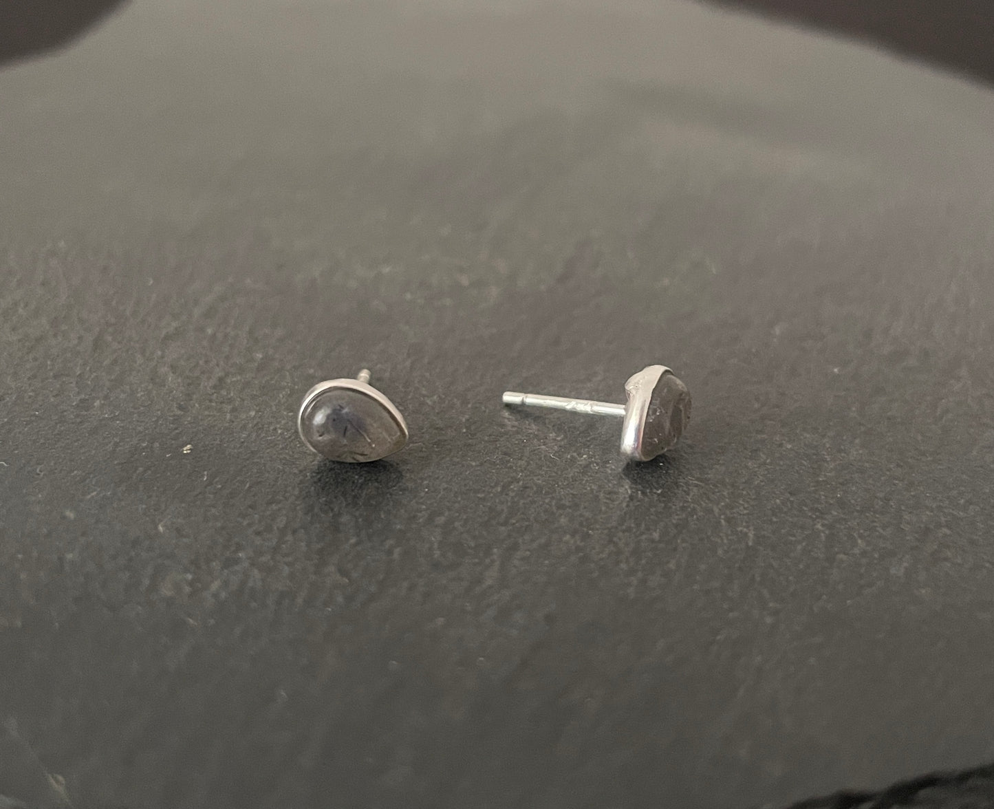 Labradorite Teardrop Stud Earrings image 1