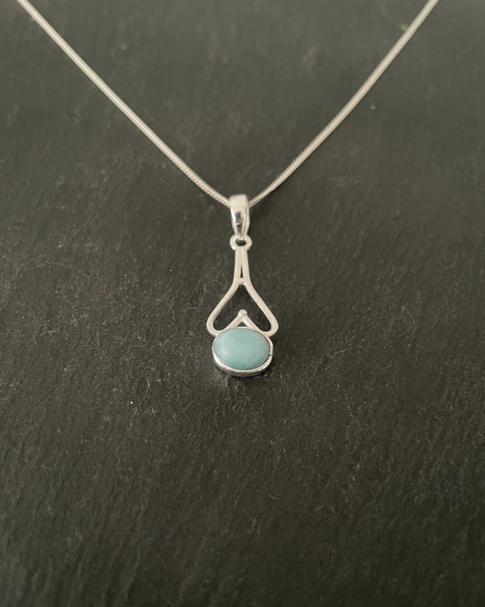 Larimar and Silver Pendant image 1