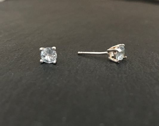 Blue Topaz Round Studs image 1