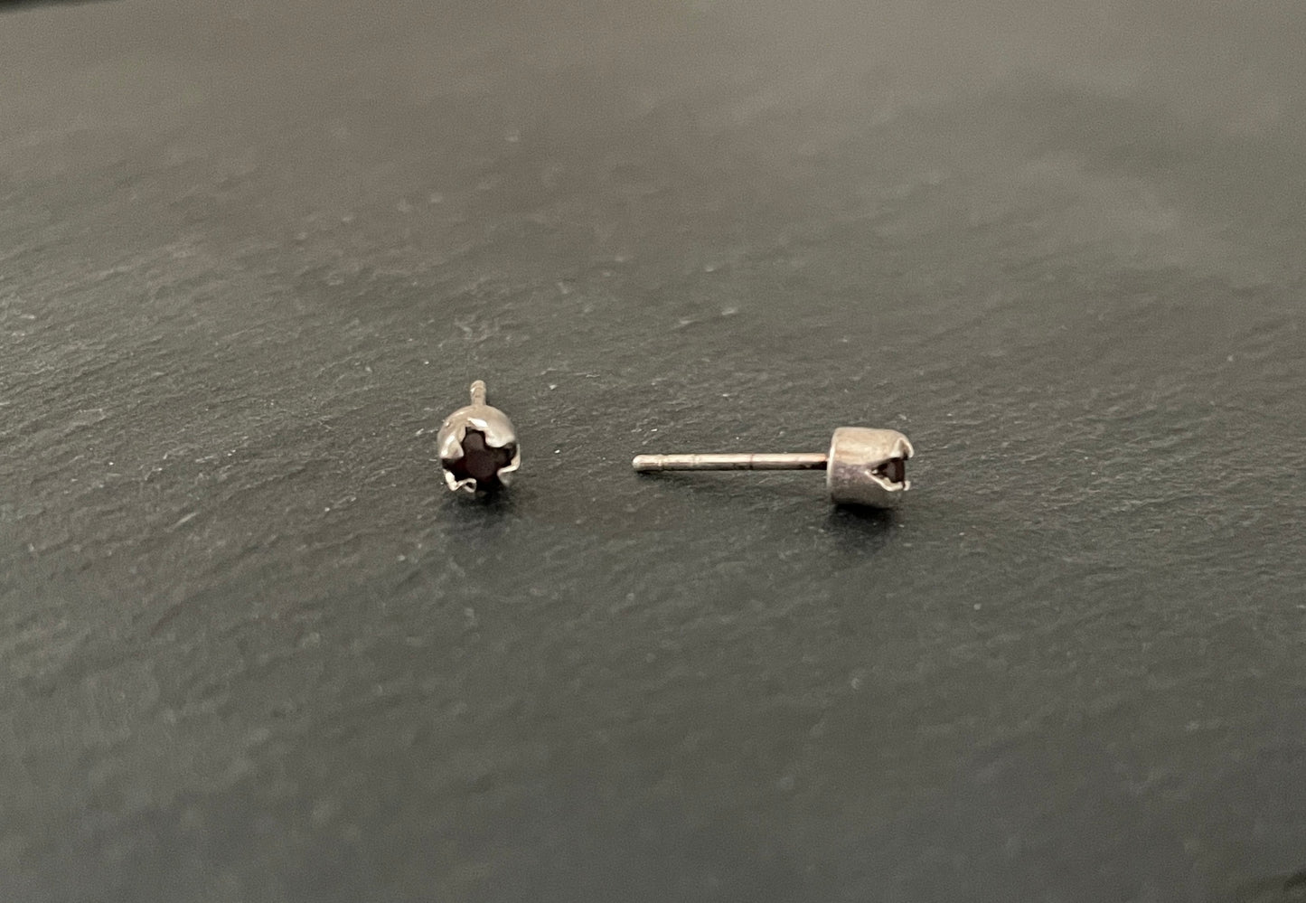 Small Garnet Round Studs image 1