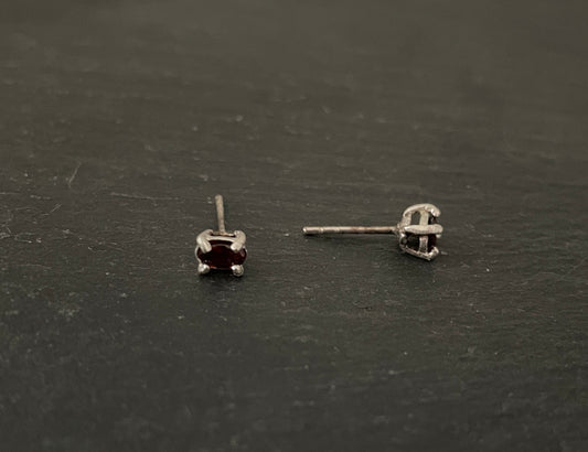 Garnet Oval Studs image 1