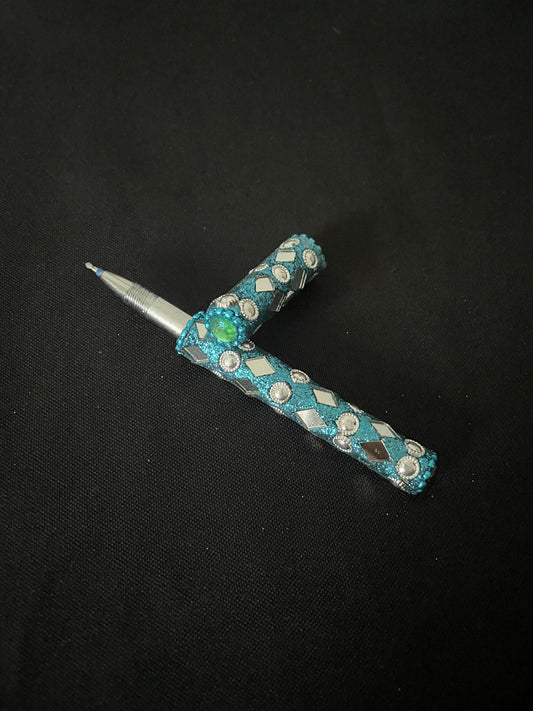 Light Blue Glitter Pen image 1