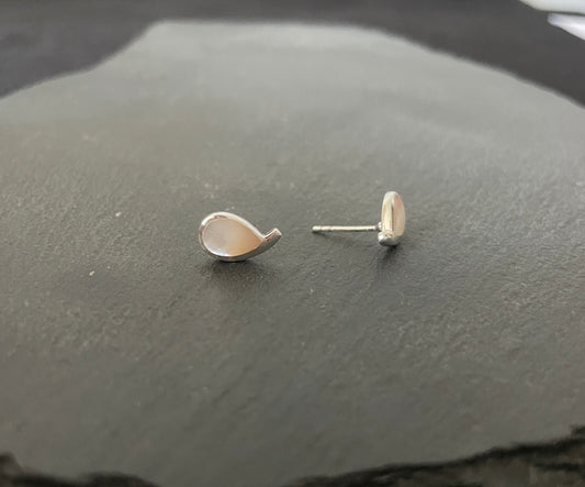 Mother of Pearl Teardrop Stud Earrings image 1