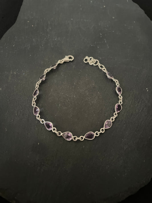 Teardrop Amethyst Bracelet image 1