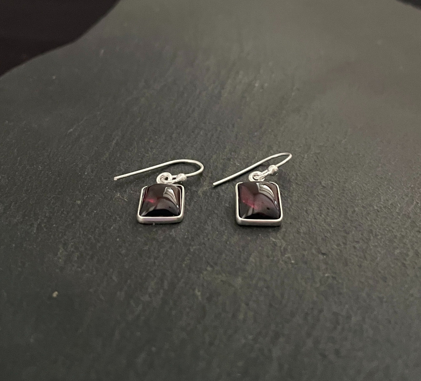 Garnet Rectangle Earrings image 1