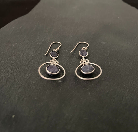 Sapphire and Silver Earrings image 1