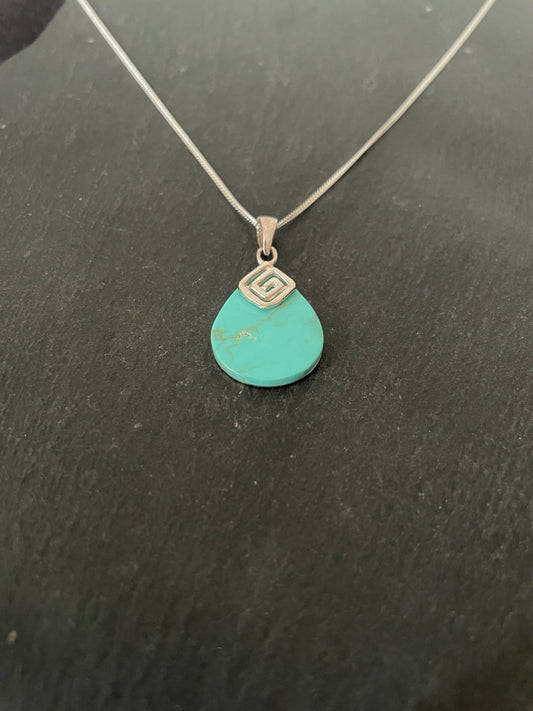Turquoise and Silver Pendant image 1