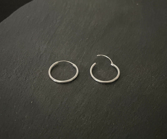 Round Silver Hoops image 1