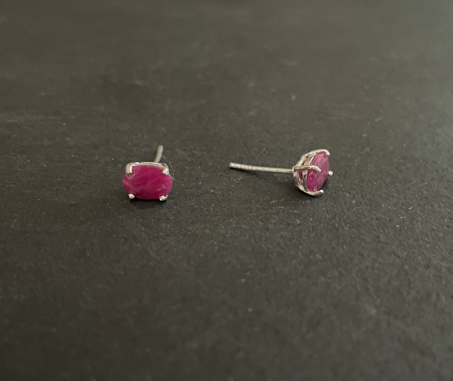 Oval Ruby Studs image 1